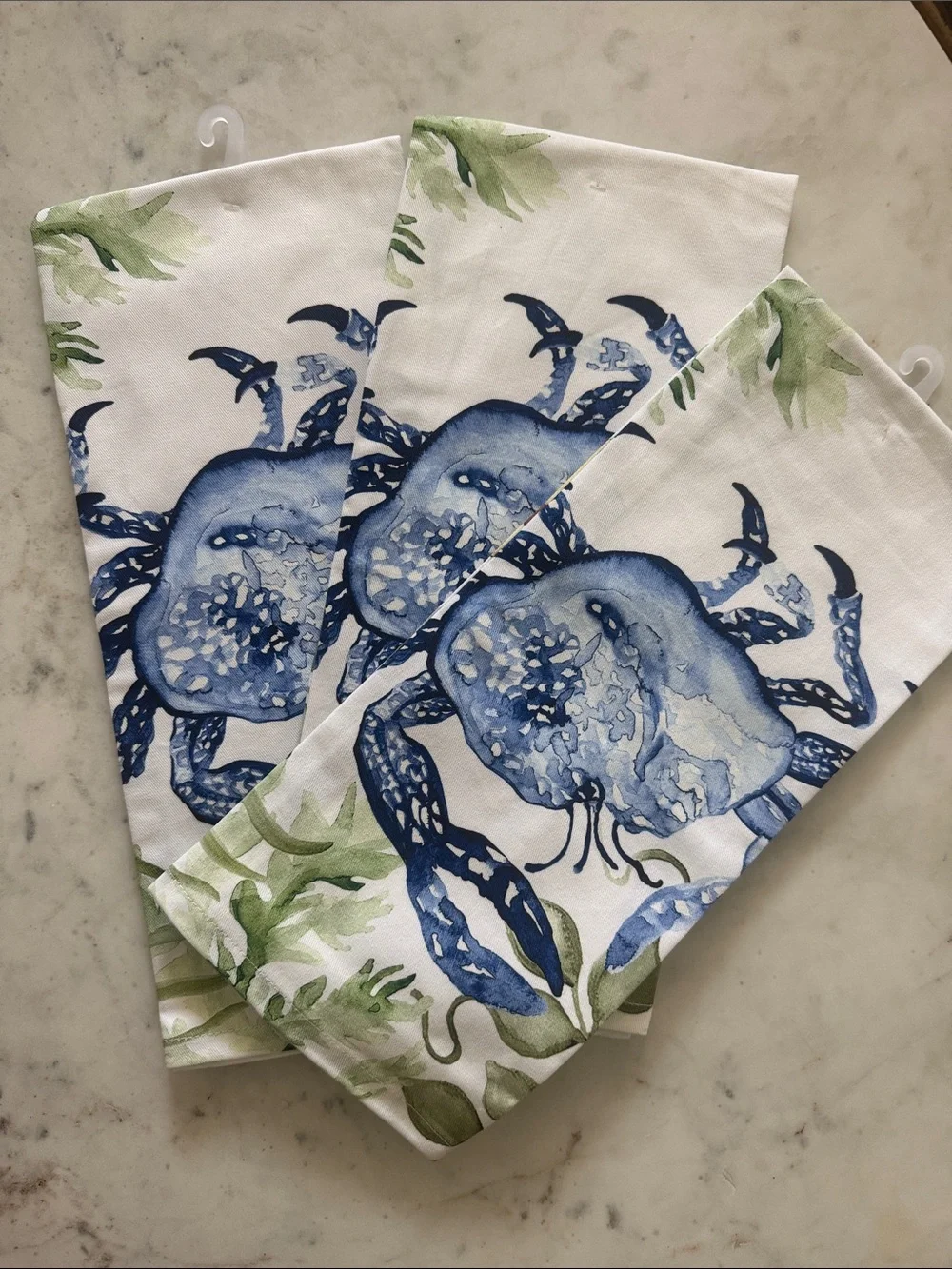 Crate&Barrel Crab Printed Organic Cotton Kitchen Dish Towel